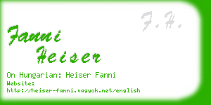 fanni heiser business card